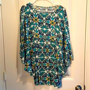 Winged Arm Paisley Dress